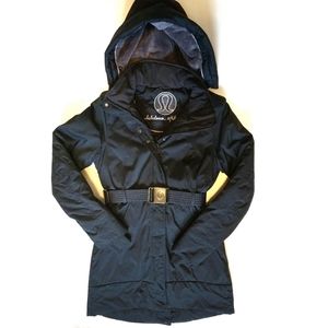 Lululemon Athletica Black Pinnacle Parka Hooded Coat Rare Size 6